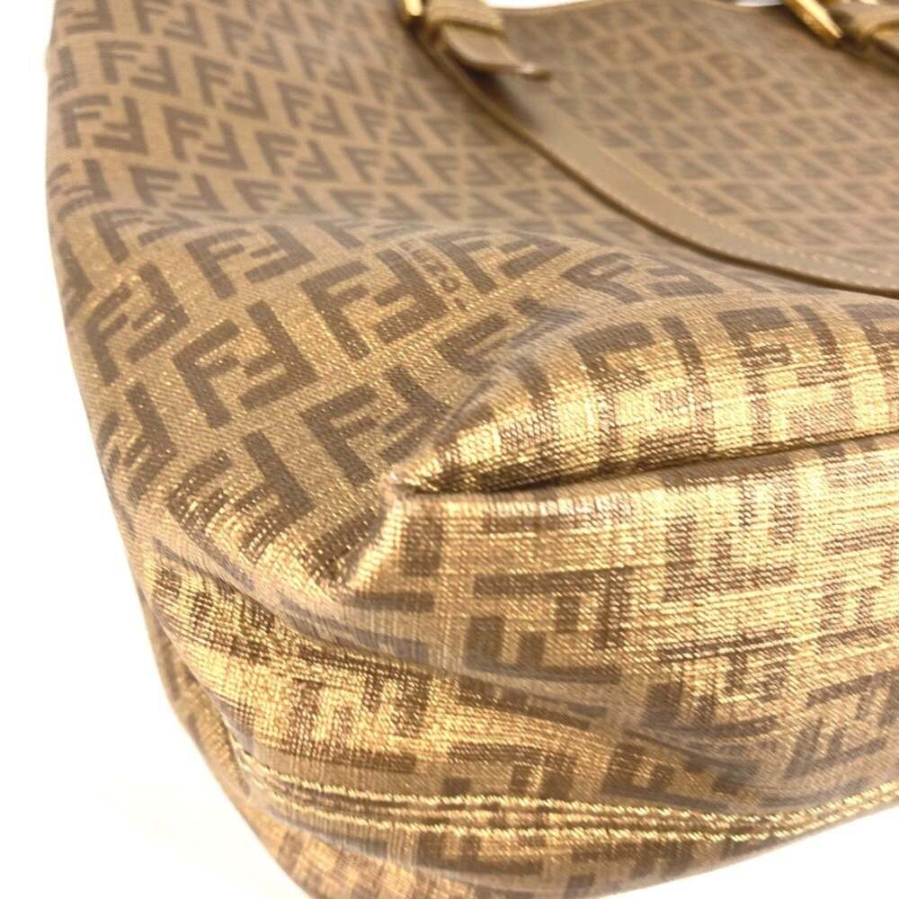 FENDI Gold Leather Zucca Shoulder Bag - Picture 14 of 16